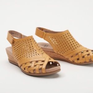 Earth 8.5M Pisa Galli Leather Perforated Sandals